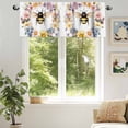 thumbnail image 6 of Colorful Daisy Wreath Bees Valances for Windows, 60 x 18in, Spring Flowers Garland Rod Pocket Kitchen Valance Curtain Light Filtering Window Treatments for Living Room Bedroom, 1 Panel, 6 of 7