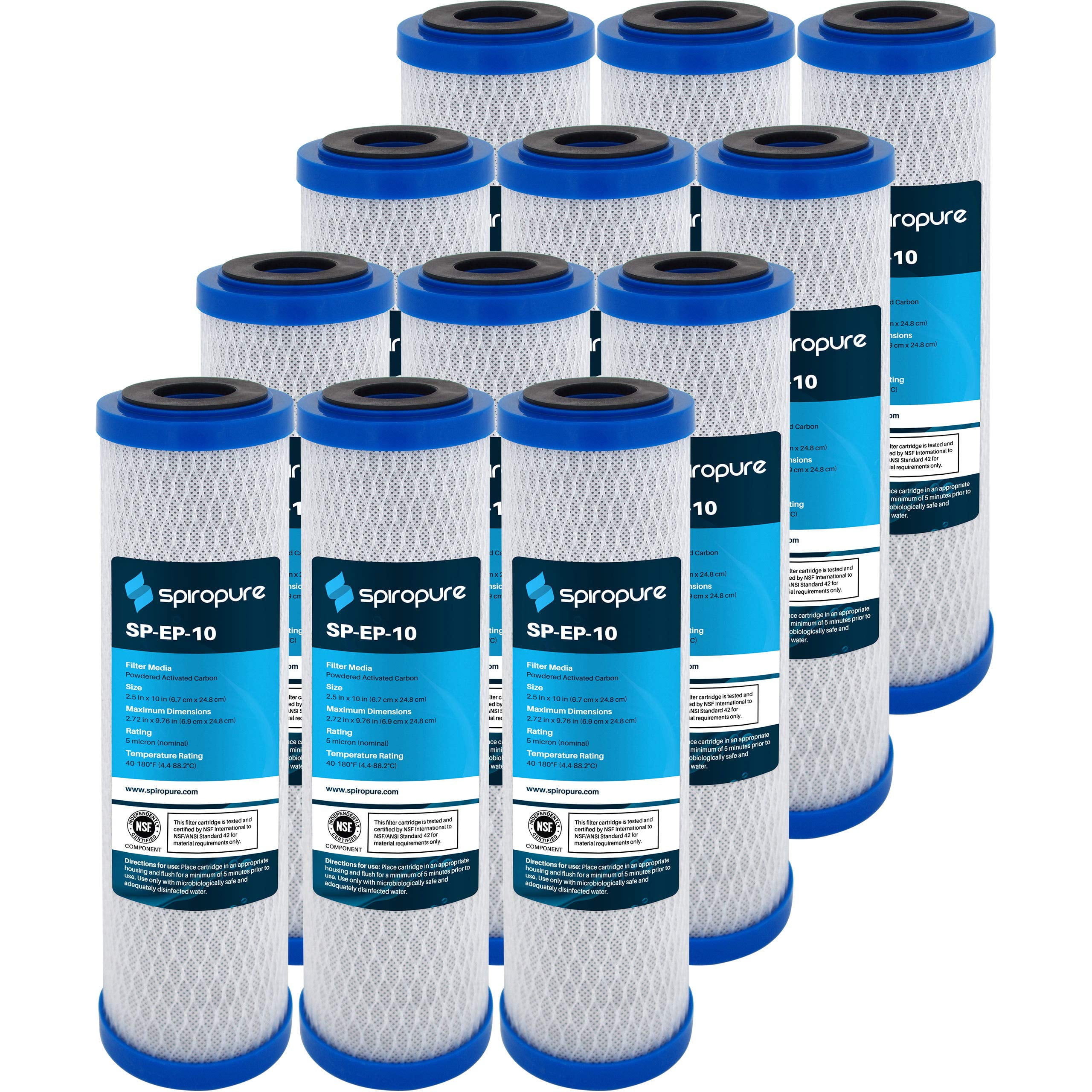 Spiropure Replacement For Pentek Cbr2 10 Cbr2 10r Hydronix Smcb 2510 Pentek Cbc 10 Cfb Pb10 Cfbc 10 Scbc 10 43 10x2 5 Carbon Filters 12 Pack Walmart Com