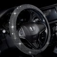 thumbnail image 1 of Funda de volante universal para hombre y mujer, 15 pulgadas (negro con diamante blanco), 1 of 5