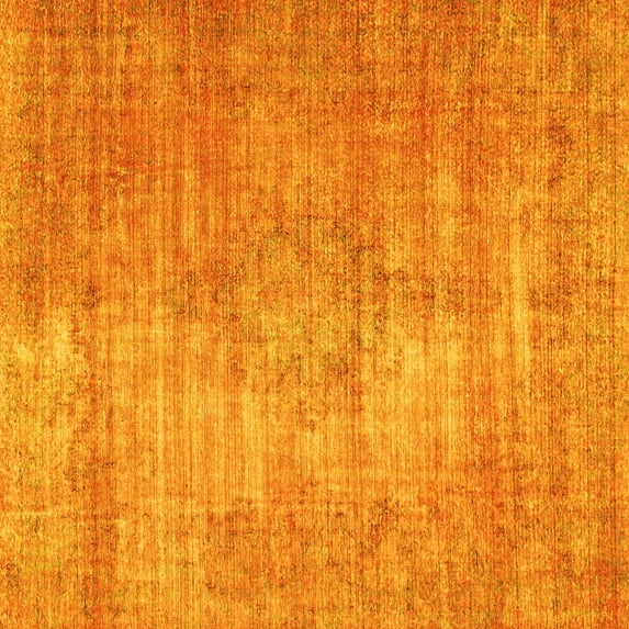 Ahgly Company Indoor Square Abstract Yellow Modern Area Rugs, 5' Square