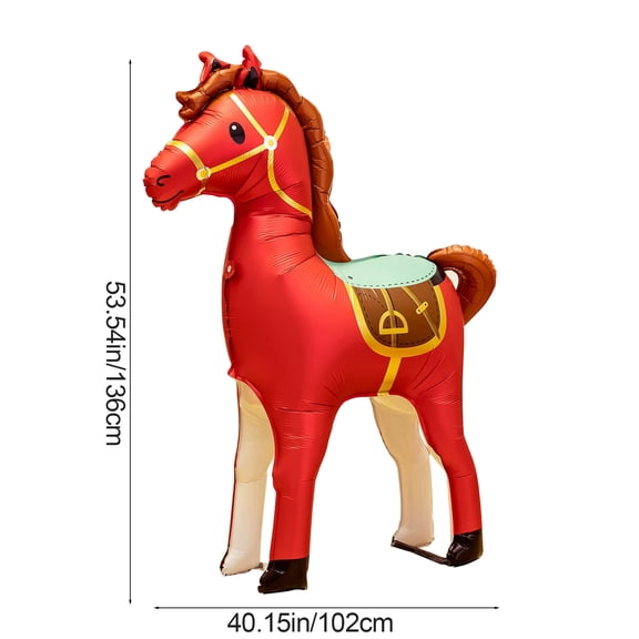 Bwiyojiz Home Decoration Party Supplies Inflatable Horse Balloons Decorated for and Festive Event Decorations, Gifts for Sisters, Red