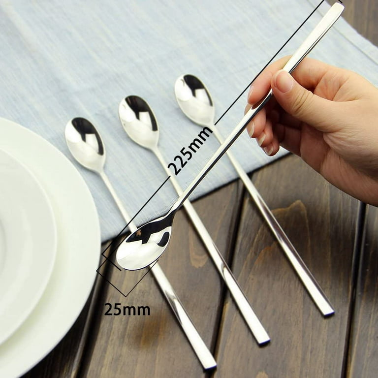 Coffee Spoon Ice Cream Spoon, Reusable Cocktail Stirrer Metal Stir Sticks  with Long Handle Tea Spoon for Home and Office - AliExpress