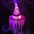 thumbnail image 1 of Sombrero con luces LED para vacaciones de Halloween que brilla intensamente, se puede usar en la cabeza o como colgante, sombrero de bruja, Kits de decoración para fiestas Rosa roja en zigzag más luz Bearachild HA007401-03, 1 of 6