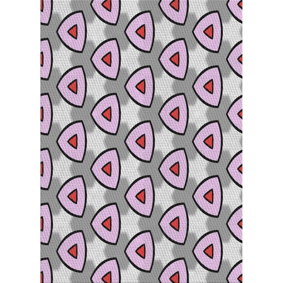 Ahgly Company Machine Washable Indoor Rectangle Transitional Periwinkle Pink Area Rugs, 2' x 4'