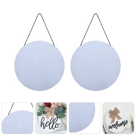 Mobutofu Sign Blank Door Hanger Wood 2Pcs 11.79X11.79X0.10 In