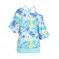 thumbnail image 3 of Conjunto Camisola y Camiseta de Tie Dye con Cuello Oblicuo Rosegal  Camisetas tallas grandes, 3 of 5
