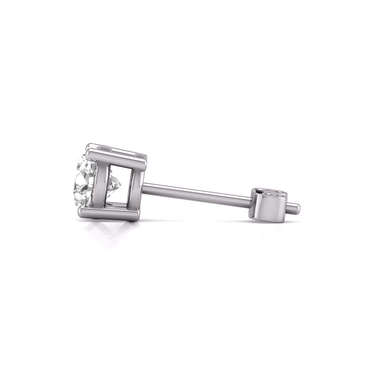 TimeLe$$ Classics 0.25 Carat TW Lab Grown Round Cut Solitaire Diamond Stud Earrings For Women in 14K White Gold