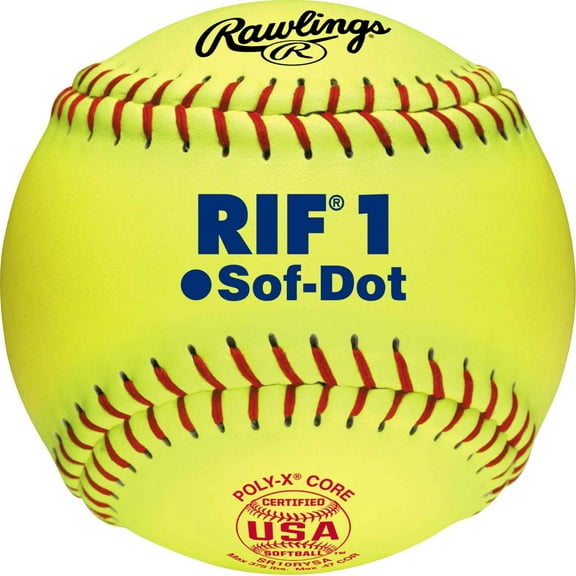 Rawlings | RIF Soft-Dot ASA Fastpitch Softball | SR10RYSA | 10" - Youth/Fastpitch | 8U | 12 Count