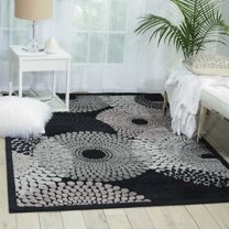 Nourison Graphic Illusions Geometric Black 2'3" x 8' Area Rug, (2x8)