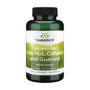 Swanson Full-Spectrum Kola Nut, Catuaba, Guarana 90 Capsules