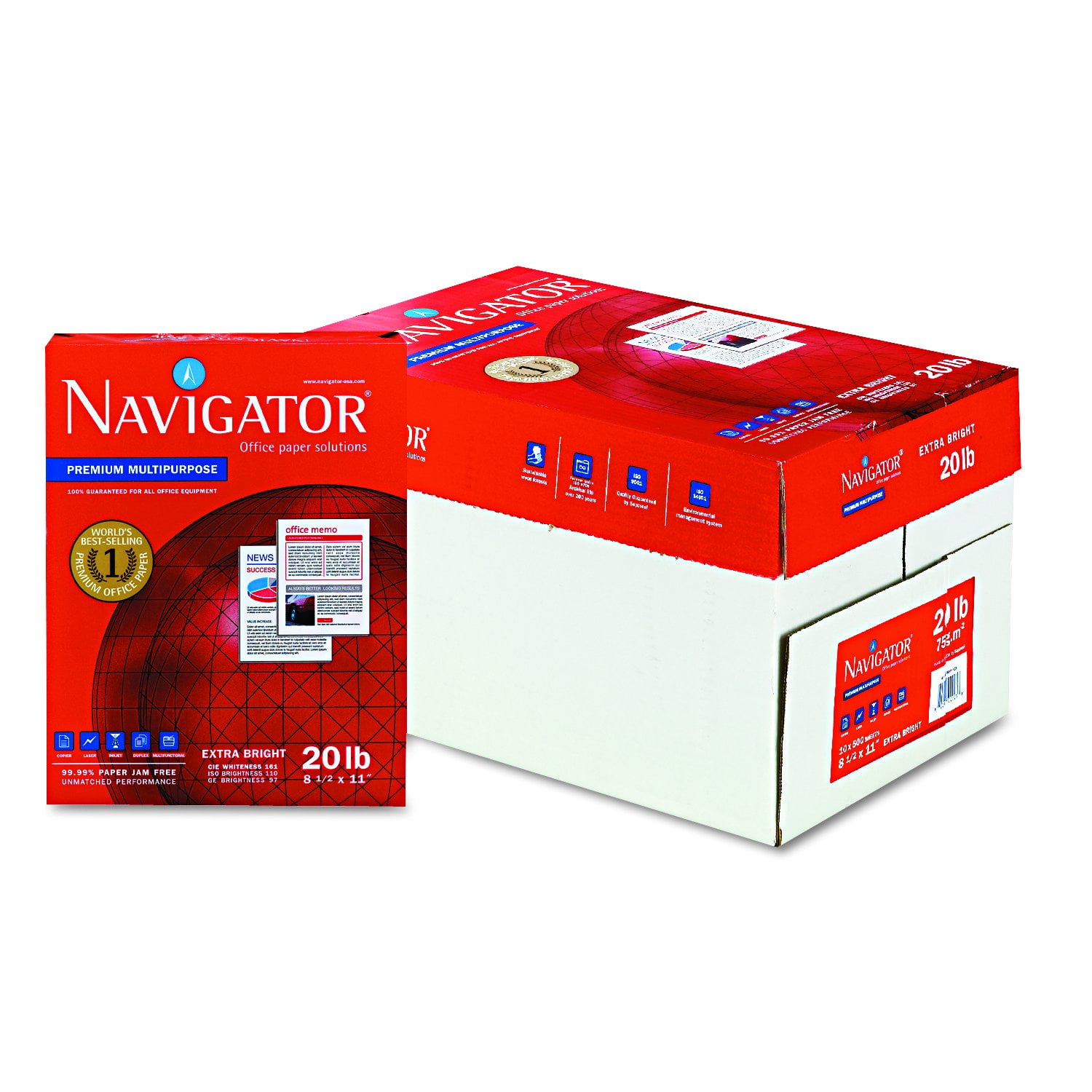 Navigator NPL11245R Platinum Paper 24-lb 8-1/2 X 11 Bright White 500 Sheets for sale online