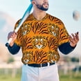 thumbnail image 6 of Balery Tiger Baseball Jersey for Men Casual Button Down Shirts Short Sleeve Active Team Sports Uniform-4X-Large, 6 of 9