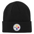 thumbnail image 2 of Youth Outerstuff  Black Pittsburgh Steelers Team Gradient Cuffed Knit Hat, 2 of 2