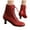 Red, variant on Women's Ankle Victorian Boots Round Toe Lace up Mid Calf Boots Witch Knight Shoes(Red,8)