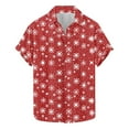 thumbnail image 2 of Rciityk Christmas Hawaiian Tee Shirt Tops for Men Summer Turndown Collar Button Up Short Sleeve T-Shirts Casual Snowflake Xmas Tree Print Vacation Shirt, 2 of 5