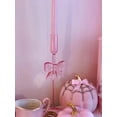 thumbnail image 5 of Bow Glass Candle Holders for Candlestick Holders Candle Stand Candle Sticks Holder Decor for Table Centerpiece Decor Girls Pink Room Set of 2, 5 of 9