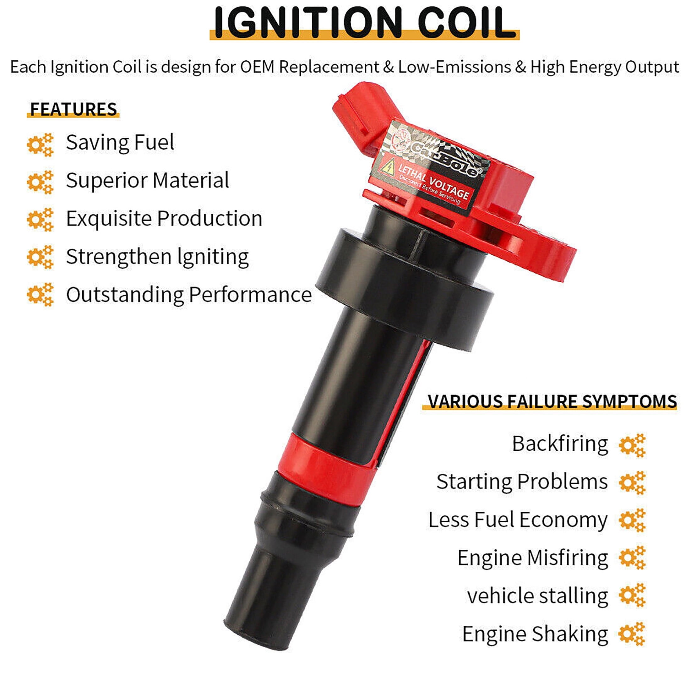 Set of 4 Ignition Coils Pack and Spark Plugs Compatible with Hyundai Kia Dodge Accent Veloster Rio Soul Attitude L4 1.6L Replacement for UF652