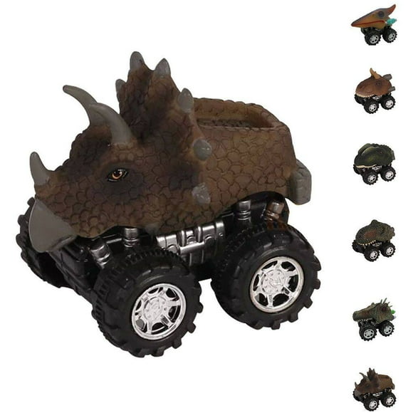 Transemion Bonrich Unique Design Car Dinosaur Pattern Toy Model Pullback Toy Car Birthday Gift Collectible Kids Simulated Toy Niulong