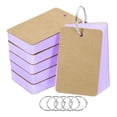 thumbnail image 1 of Unique Bargains 3.5' x 2' Blank Flash Cards with Rings Study Cards Index Cards Note Card Pre Hole Punched, Purple 300 Pack, 1 of 5