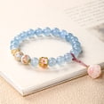 thumbnail image 2 of Pulsera de aguamarina natural con perlas de piedra Shoushan para mujer, 2 of 2