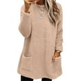 thumbnail image 2 of Clothing 2025!Hoodless Sweatshirt Womens Winter Coat Loose Wool Jacket Long Sleeved Jumper with Pockets Hoodless Sweatshirt, 2 of 6