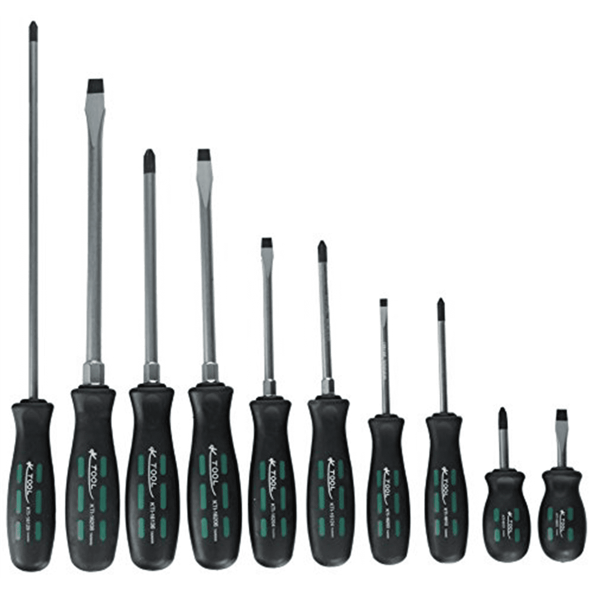 K-Tool 16000 10-pc Professional Screwdriver Set w/ Triangular Grip Handles