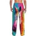 thumbnail image 7 of Salouo Watercolor White Horse Print Pajama Pants for Men, Lounge Pants Elastic Waistband Casual Men's sleepwear Loungewear Sleep Pajama Pant -Small, 7 of 7