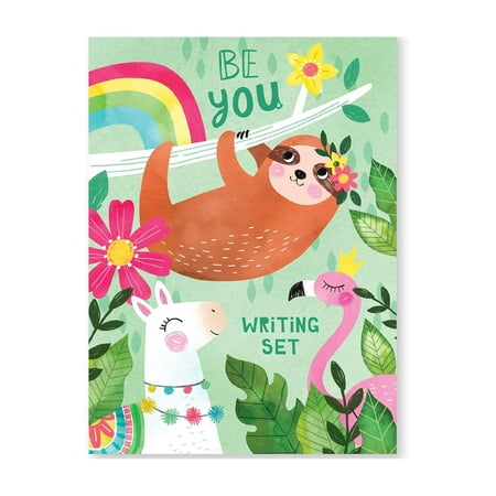 Jewelkeeper Safari Design Stationery Letter Set - Includes Lined Letter Writing Paper, Animal Stickers, Envelope Seals - for Girls and Boys- Ideal for Notes and Invitations - 8.5" x 6.5" x .5"