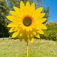 thumbnail image 3 of Sylvtty Sunflower Pinwheel 3-Tier Sunflower Garden Wind Spinner Ground Insert Yard Decor Windmill for Patio Lawn Decoration, 3 of 7
