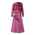 thumbnail image 5 of Summer Savings Clearance! pstuiky Dresses for Women, Women Cotton and Linen Dress Long Sleeve Crew Neck Dress Printed Dress and Ankle Dress Casual Holiday Dress with Pockets Leisure Hot Pink XL, 5 of 5