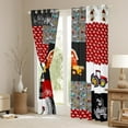 thumbnail image 3 of Farmhouse Truck Window Curtains,Rainbow Tractors Construction 30%-50% Blackout Curtains,Teal Vehicle Big Wheel Car Curtains & Drapes,Grid Checked Red Black Patchwork Window Treatments, 3 of 6