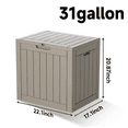 thumbnail image 2 of Chiccushion 30 Gallon Outdoor Patio Box Deck Heavy Duty Weather Resistant Storage Organizer for Backyard Pool Garden, Brown, 2 of 5