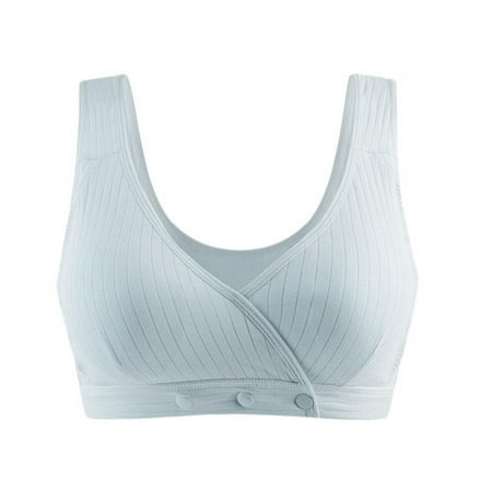 

Linen Purity Maternity Nursing Sleep Bra Breastfeeding Cotton Bralette - Maternity Bra for Pregnancy Wirefree & Crossover with Removable Paddings M-3XL