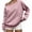 #090-Pink, variant on Warop Womens Off Shoulder Sweatshirt Solid Color Long Sleeve Pullover Top Casual Comfy Fall Outfits