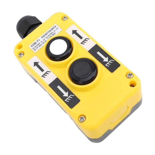 Interruptor De Botón Pulsador De Grúa De Polipasto Eléctrico A Prueba De Lluvia Para Conducción Industrial Arriba Y Abajo AC250V 5A 500V 2A COB-T1