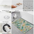 thumbnail image 4 of Kitchen Rugs and Mats,Marble Texture Turquoise Gradient 2 Piece Anti Fatigue Area Runner Rug Set Comfort Standing Floor Mat,Gray Zigzag Ripple Chevron Non Slip Absorbent Doormats for Laundry/Bathroom, 4 of 6