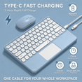 thumbnail image 4 of 360° Rotatable Touchpad Keyboard Case for iPad Air 11" M4/M3/M2 & iPad Air 5/4 10.9", Magnetic Clear Folio with Pencil Holder,Blue, 4 of 9