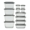 thumbnail image 2 of GoodCook EveryWare Set of 12 BPA-Free Food Storage Containers with Lids, 24 Pieces Total, Clear/Grey, 2 of 11