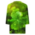 thumbnail image 5 of Womens 3/4 Sleeve St. Patrick's Day T-Shirts V Neck Basic Tees Green Clover T-Shirts Irish Clover Tshirts Irish Shamrocks Outfit Spring Fall Clothes Festival Party Tops Women Trendy S-5XL, 5 of 5