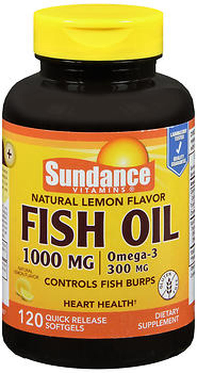 Sundance Fish Oil 1000 Milligrams Natural Lemon Flavor, 120 Quick