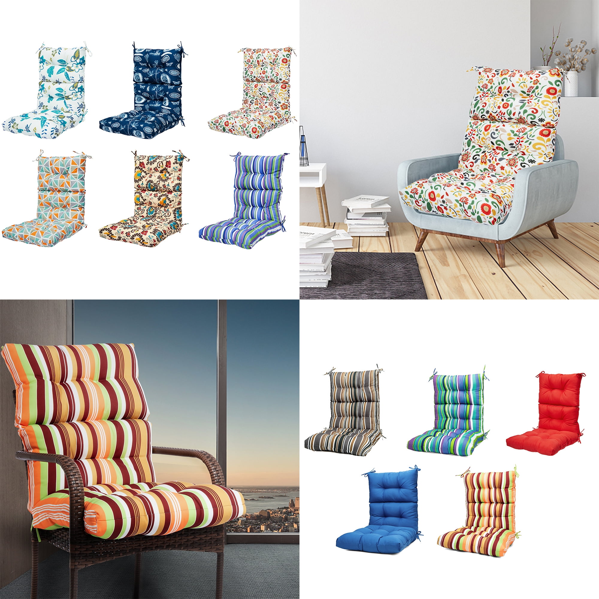 Onepiece Chair Cushion, Thicken High Back Chair Pad, High Rebound Foam