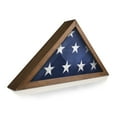 thumbnail image 2 of HBCY Creations Rustic Flag Case - SOLID WOOD Military Flag Display Case for 9.5 x 5 American Veteran Burial Flag, Wall Mounted Burial Flag Frame - (Rustic Brown), 2 of 14