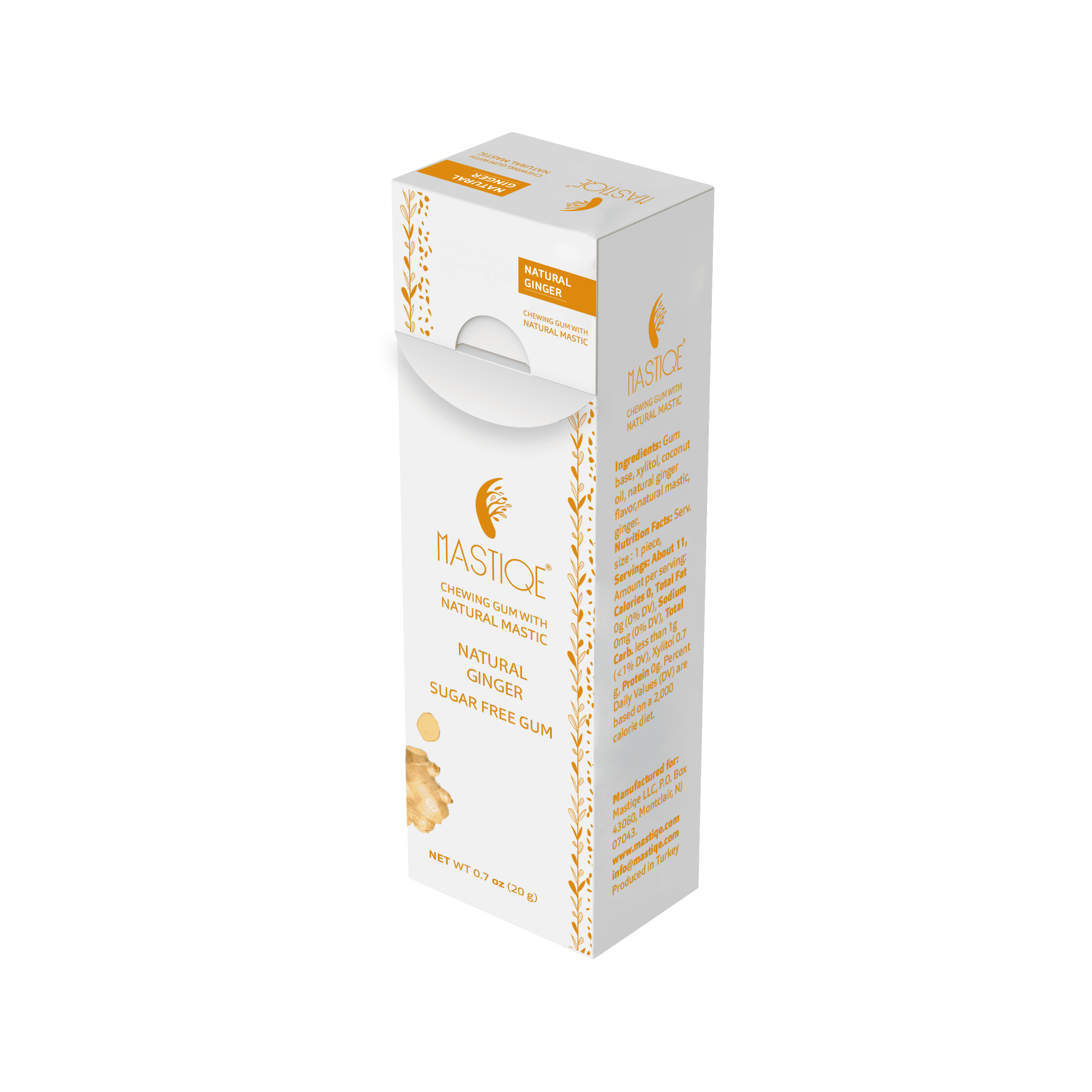 Mastiqe Sugar Free Chewing Gum with Natural Mastic -Ginger