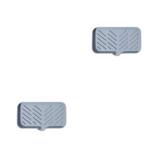 Bandeja para fregadero Yuarrent Soporte de esponja Estante de drenaje Gadget de cocina Suministros de baño multipropósito Gris claro Grande/Nuevo 2Conjunto