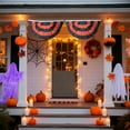 thumbnail image 1 of Bandera Festoneada de Halloween con Estampado de Rayas para Valla de Jardín, para Uso Interior y Exterior, con Cabecera de Lona y Ojales., 1 of 6