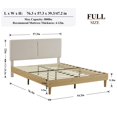thumbnail image 4 of VECELO Full Size Upholstered Bed Frame with Adjustable Headboard, Strong Wood Slats Supports, No Box Spring Needed, Beige, 4 of 8