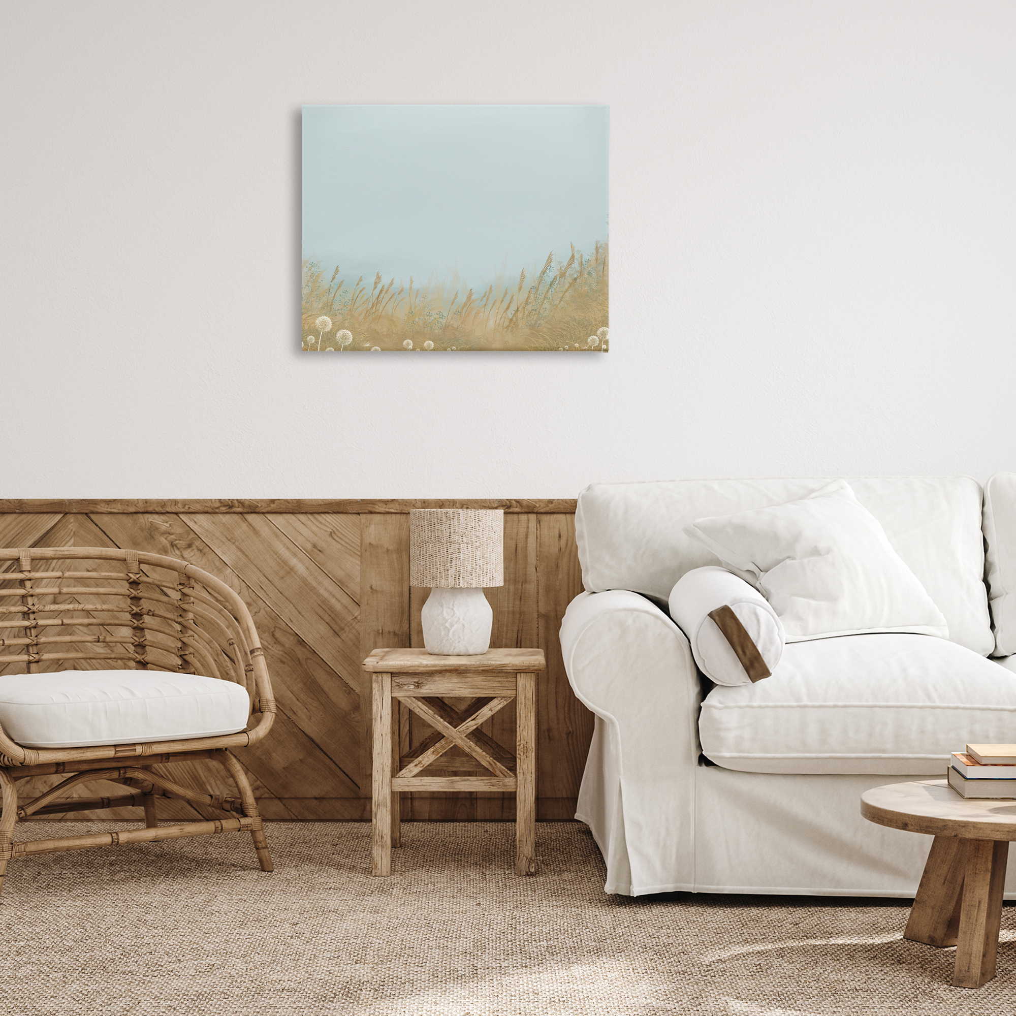 Misty Meadows Blowing in Wind Canvas Wall Art, design by Renel Peters