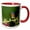 Red/White, variant on 3drose, Eastern Bluebird Male on Hollyhock, Marion County, Illinois, 11oz Two-tone Red Mug