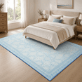 thumbnail image 4 of Licolica Non Slip Washable Area Rug Low Pile Vintage Rug for Living Room Bedroom Dining Room, Light Blue, 4'x6', 4 of 11