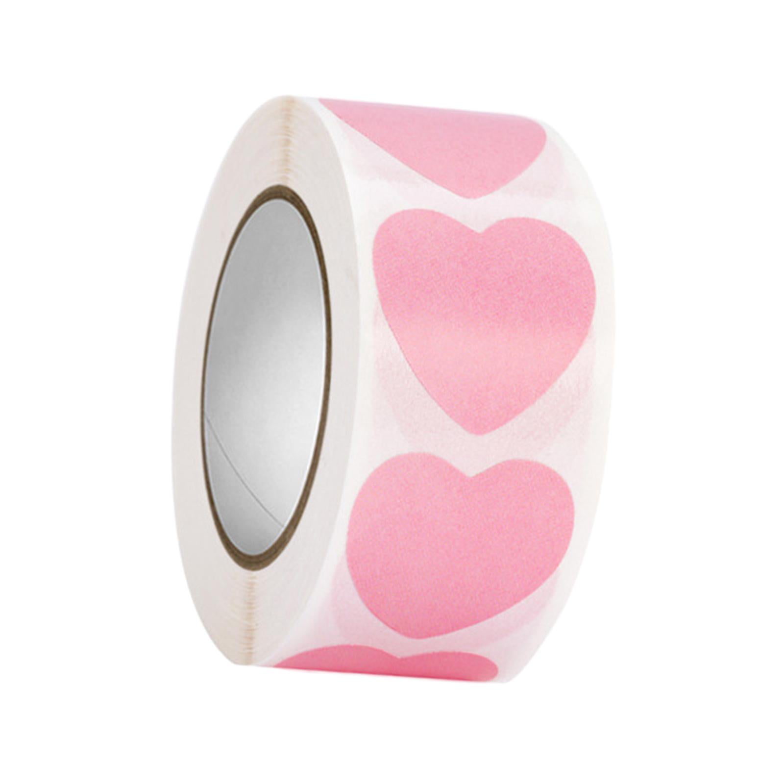 Milageto 5x500pcs Labels Pink Heart Stickers Heart Shape Paper Labels for Valentine's Day Wedding Anniversaries Invitation Envelopes 6 Pcs